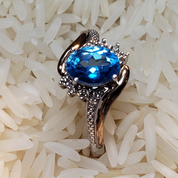 10K Gold And Sterling Alwand Vahan Topaz Ring - Picture 10 of 12